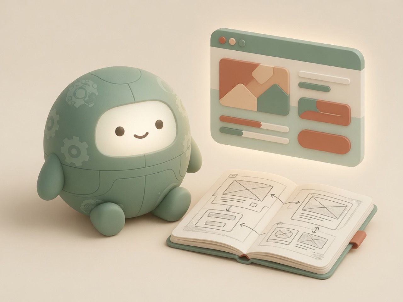 Custom software: Blend mascot with blueprint and built UI